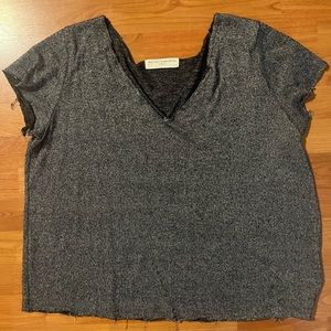Urban Outfitters V neck tee.  Heather Grey Distressed hemline